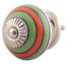 Pea Green Striped Ceramic Dresser Knobs Online